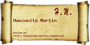 Haszonits Martin névjegykártya