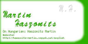 martin haszonits business card